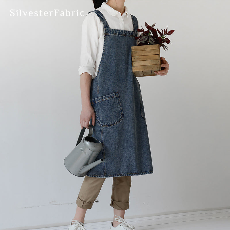 Blue Denim Apron丨Aprons With Pockets丨Denim Apron