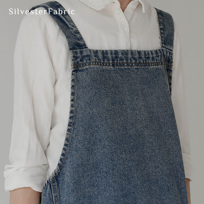 Navy Blue Denim Shoulder Strap Apron