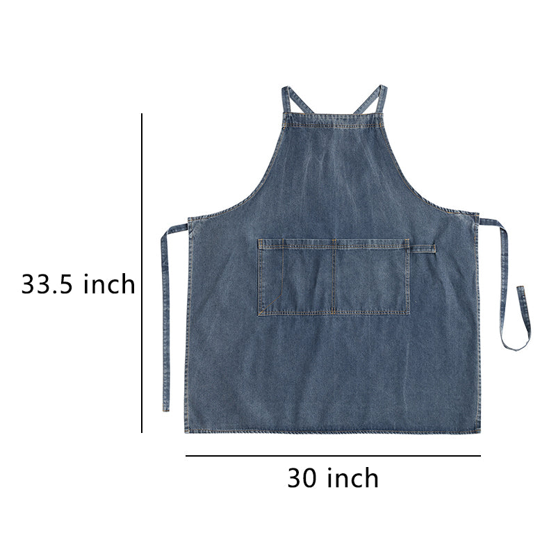 Blue Denim Apron丨Denim Aprons With Pockets