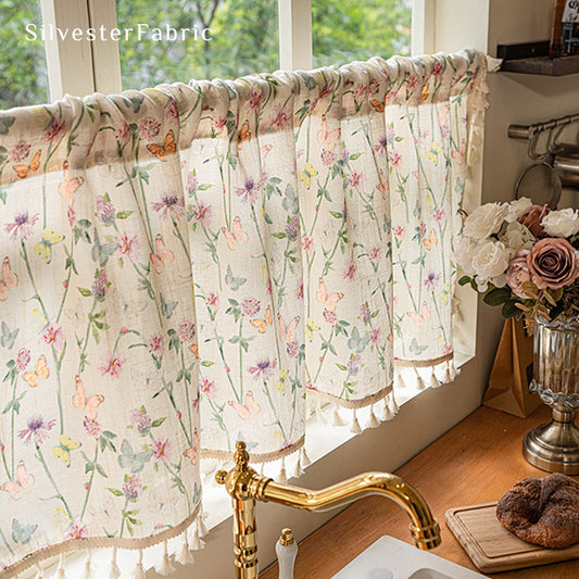 Beige Farmhouse Cafe Curtain