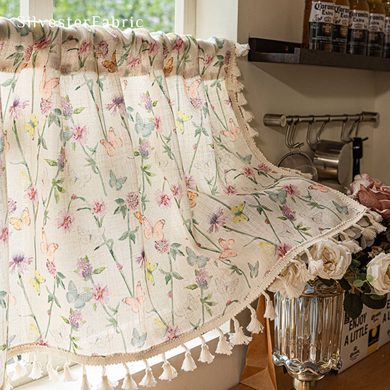 Beige Farmhouse Cafe Curtain