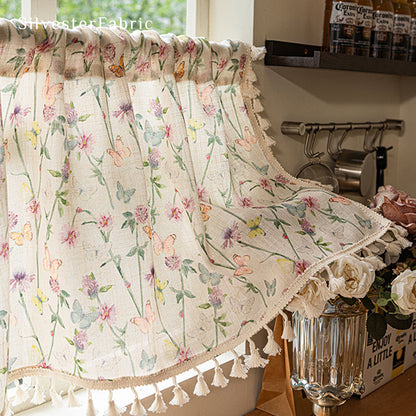 Beige Farmhouse Cafe Curtain