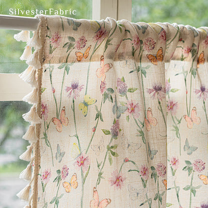 Beige Farmhouse Cafe Curtain