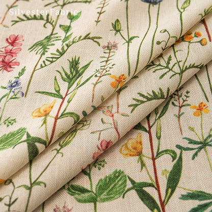 farmhouse floral cafe curtain fabric texture