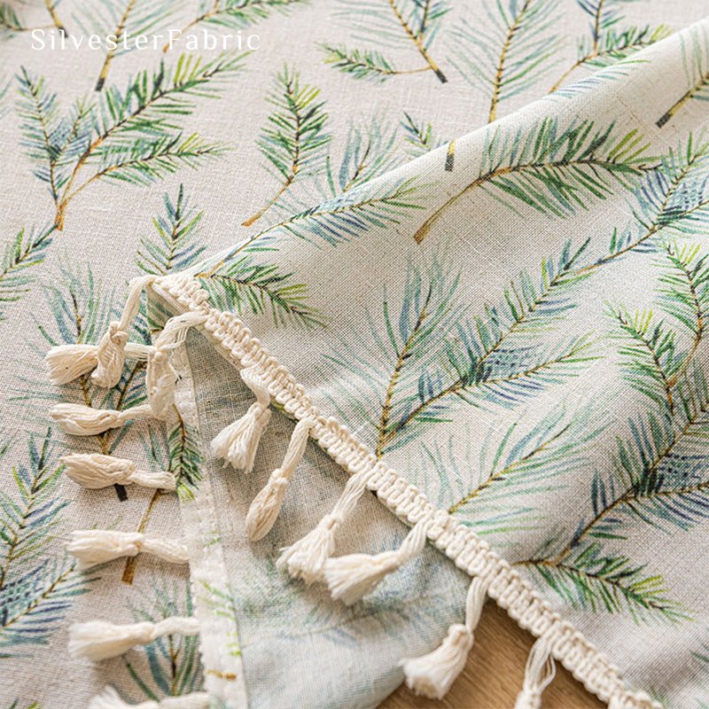 farmhouse short cafe curtain fabric close-up