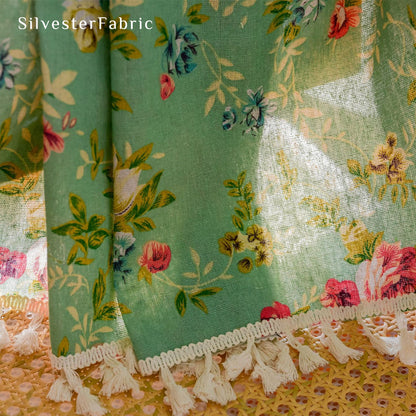 Floral Curtains丨Green Curtains丨Red Floral Printed Curtains