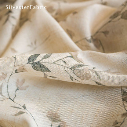 farmhouse floral tablecloth fabric close-up