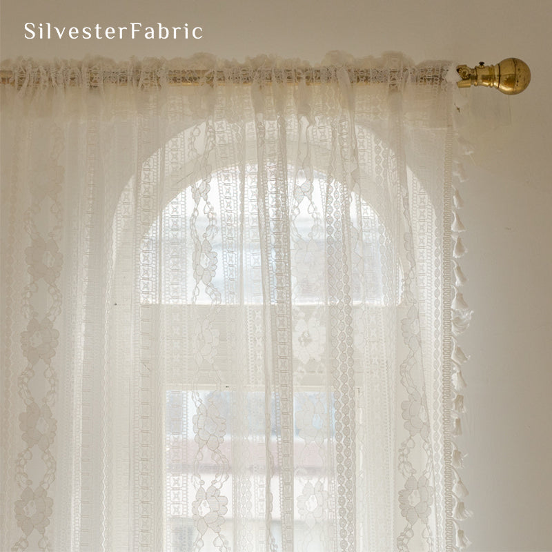Close‑up of White Sheer  Curtain corner