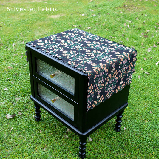 Small Floral Table Cover丨Spring Table Runner丨Black Table Cover