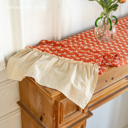 Red French Floral Table Runner