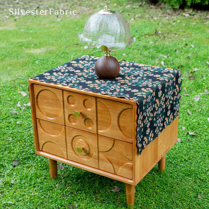 Small Floral Table Cover丨Spring Table Runner丨Black Table Cover