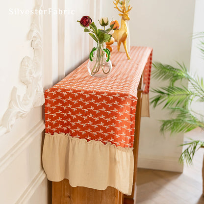 Red French Floral Table Runner