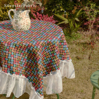 French Spring Geometric Patterns Tablecloth