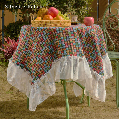 French Spring Geometric Patterns Tablecloth