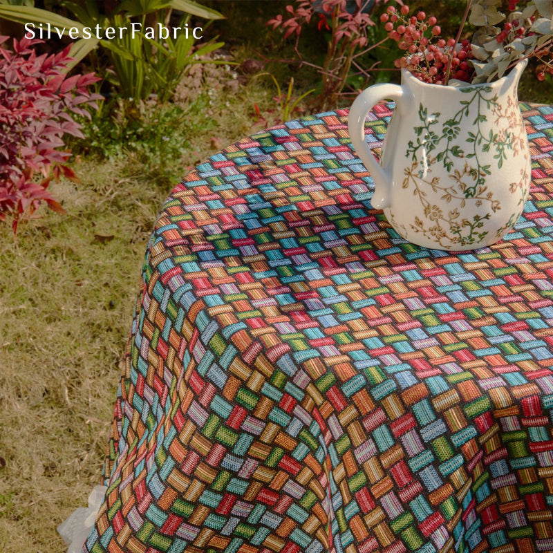 French Spring Geometric Patterns Tablecloth