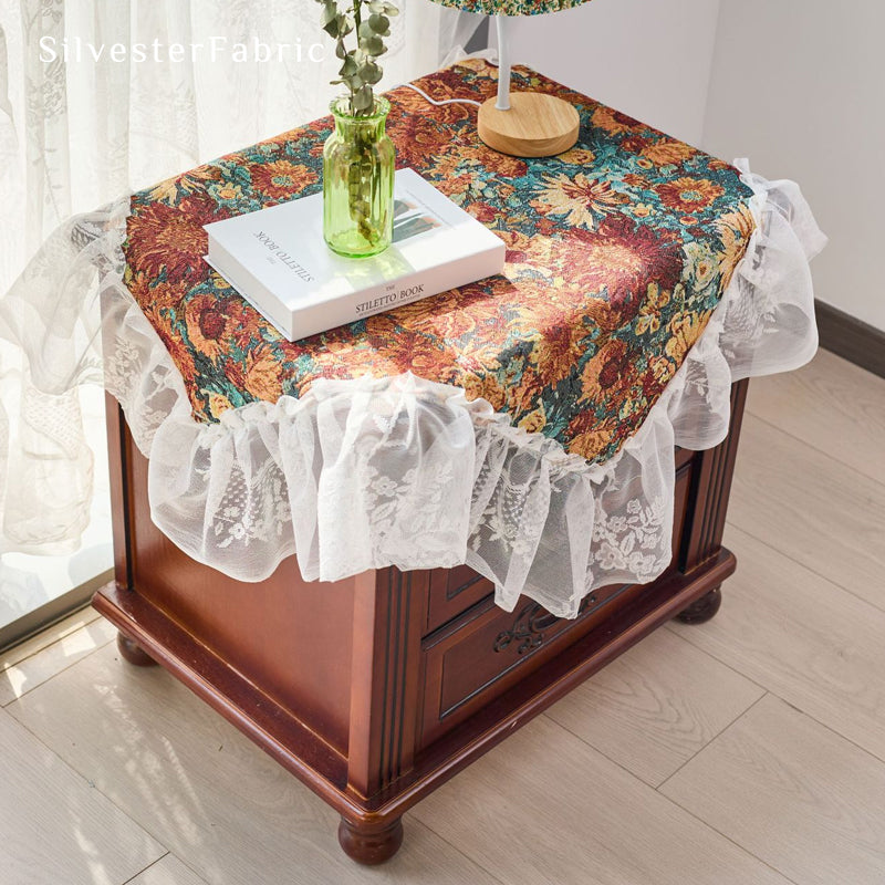 Red French Tablecloth丨Floral Tablecloth丨Spring Tablecloth