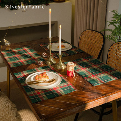 Green Christmas Plaid Placemats
