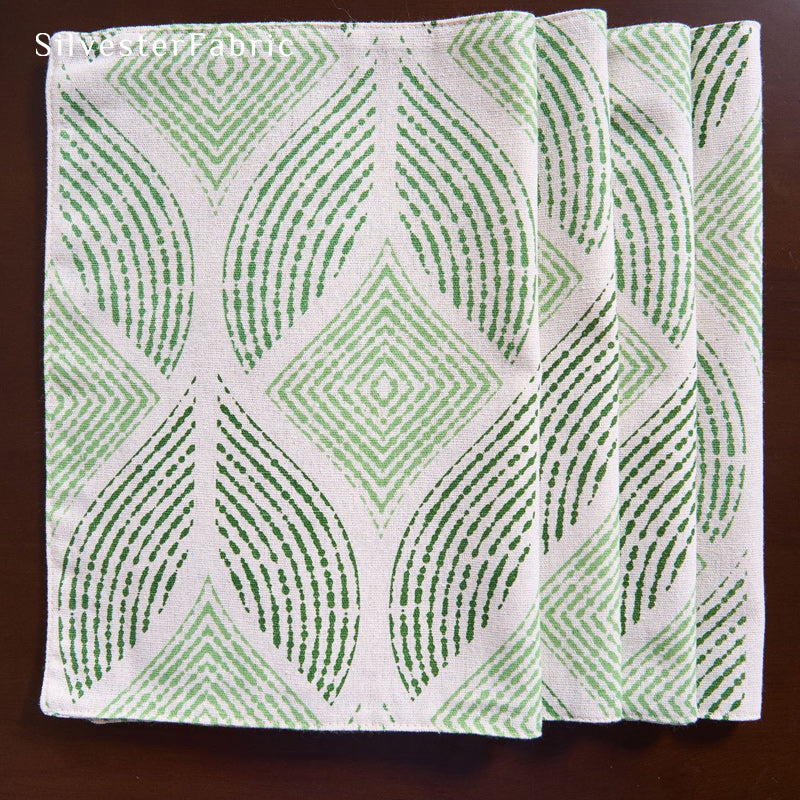 green textured farmhouse placemats for everyday dining