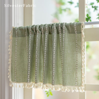 Close‑up of Green Cafe Curtain corner