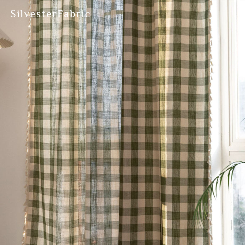 Close‑up of Plaid Curtain corner
