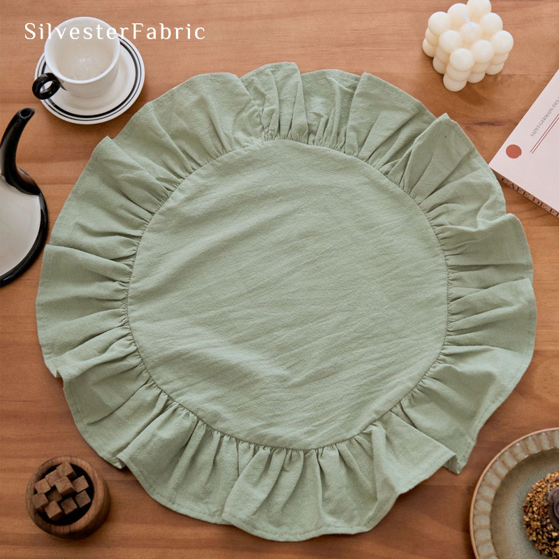 Green Fabric Round Placemats丨Round Placemats丨Fabric Placemats