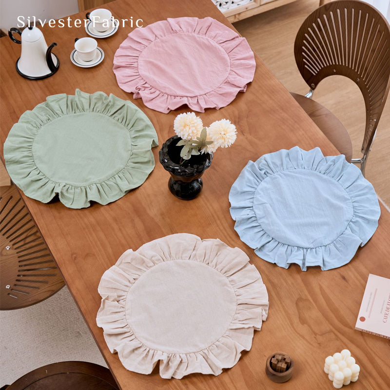 Green Fabric Round Placemats丨Round Placemats丨Fabric Placemats