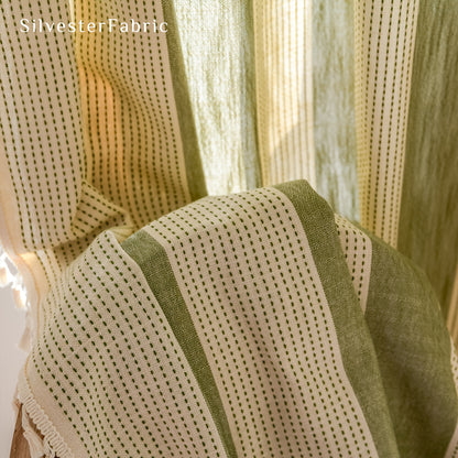 Close‑up of Green curtain corner