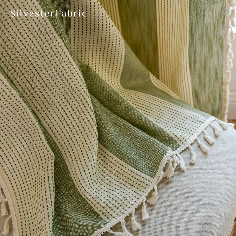 Close‑up of Green curtain corner