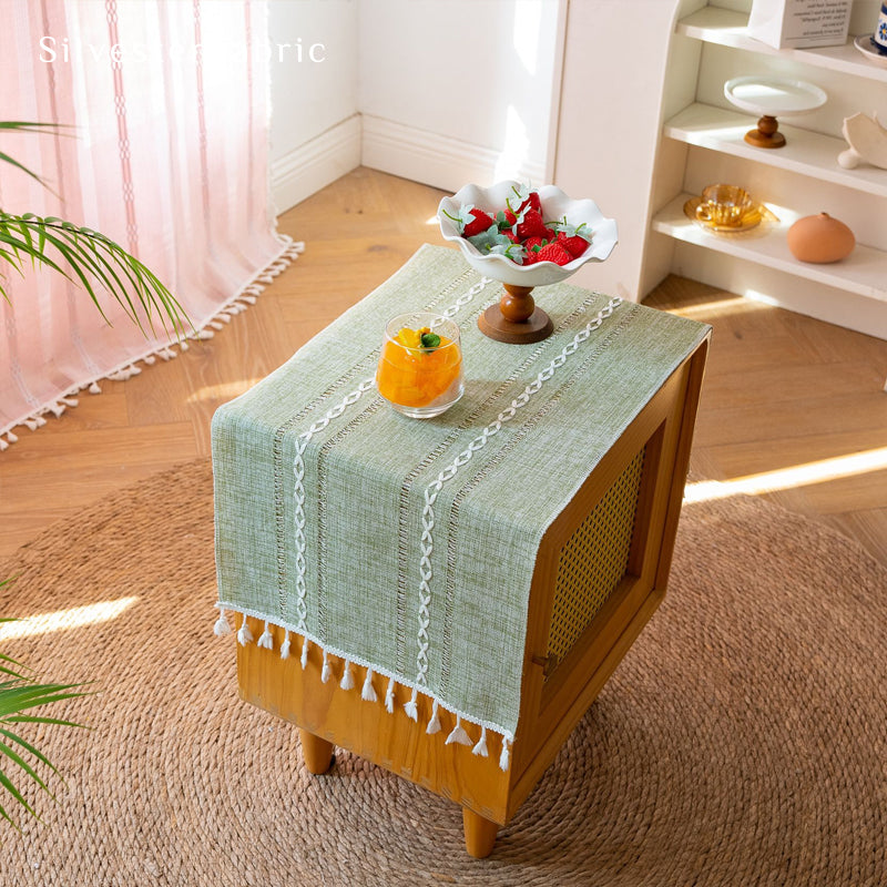 Small Table Cover丨Green Table Runner丨Spring Table Cover