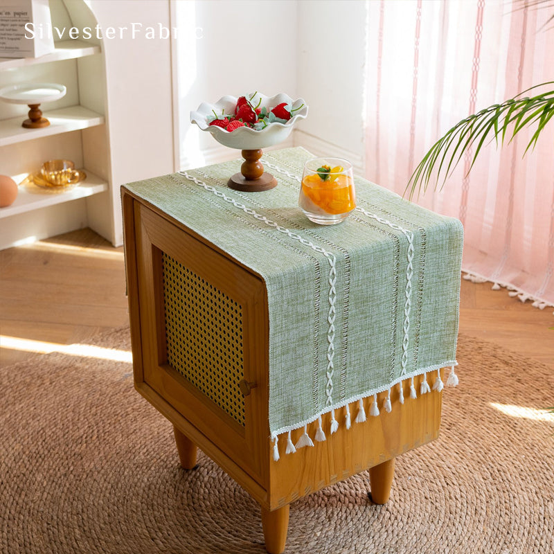 Small Table Cover丨Green Table Runner丨Spring Table Cover