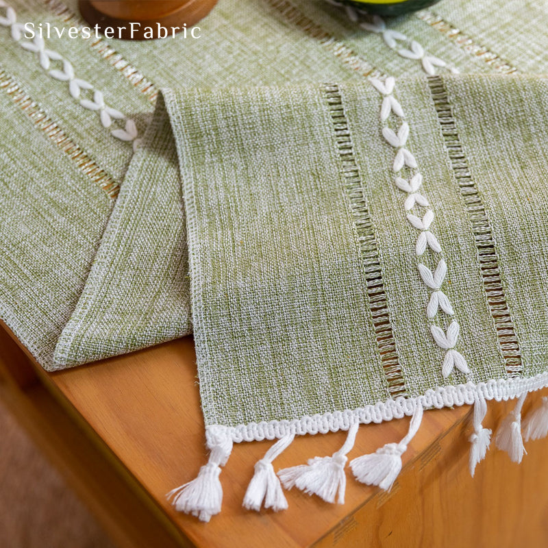 Small Table Cover丨Green Table Runner丨Spring Table Cover
