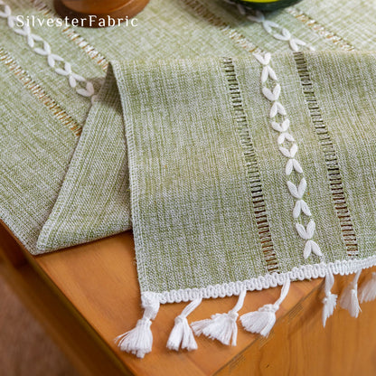 Small Table Cover丨Green Table Runner丨Spring Table Cover