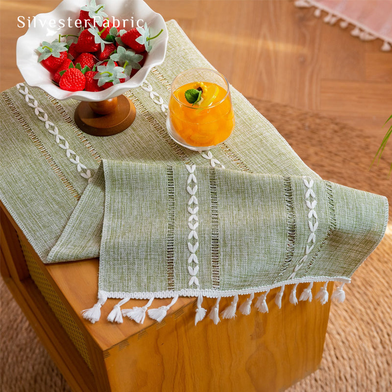 Small Table Cover丨Green Table Runner丨Spring Table Cover