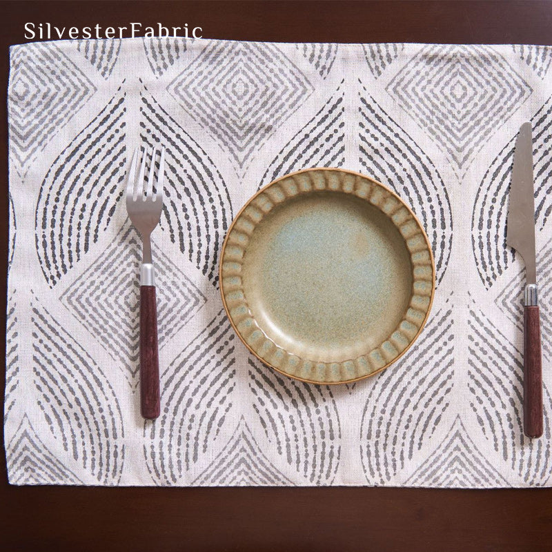 grey textured farmhouse placemats for everyday dining