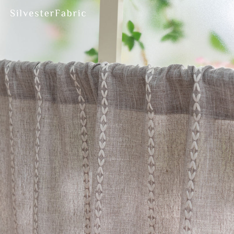 Close‑up of  Grey Cafe Curtain corner