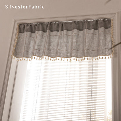 Close‑up of Grey Farmhouse Cafe Curtain
