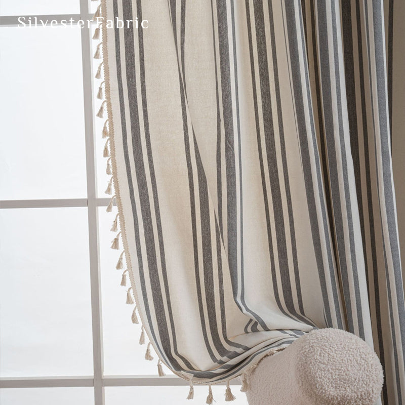 Close‑up of Grey Farmhouse Curtain corner