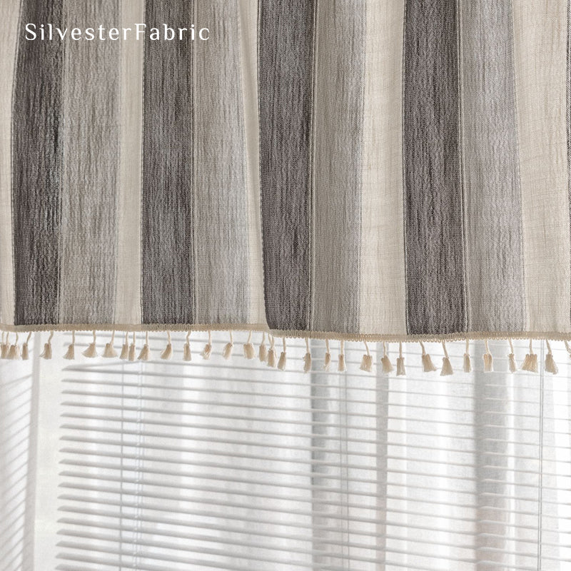 Close‑up of Grey Cafe Curtain corner