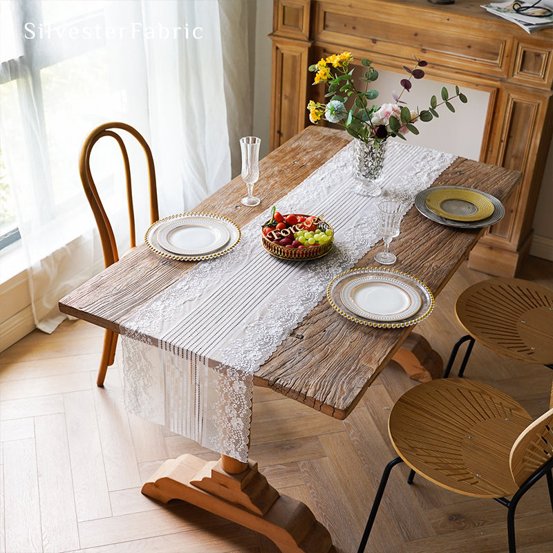 Lace Table Runner丨Wedding Table Runner丨White Table Runner