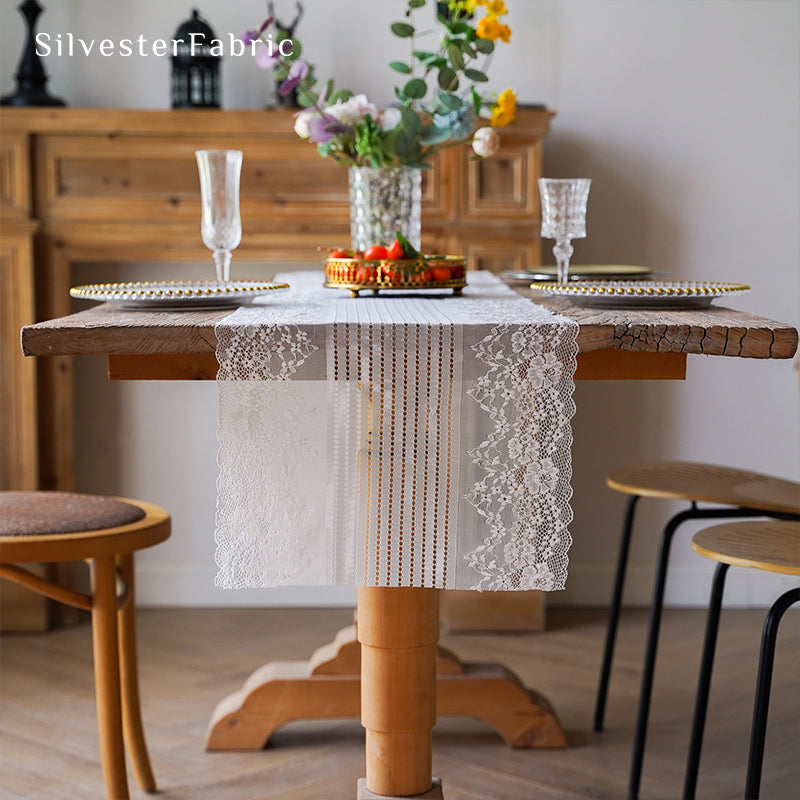 Lace Table Runner丨Wedding Table Runner丨White Table Runner