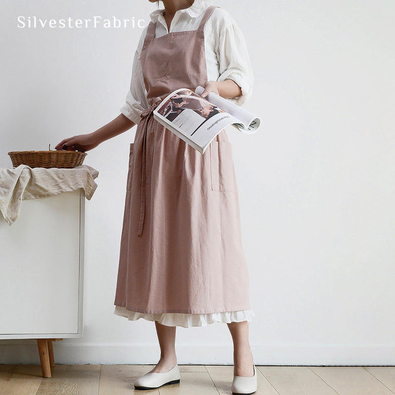 Pink Apron丨Pink Aprons With Pockets丨Cute Apron