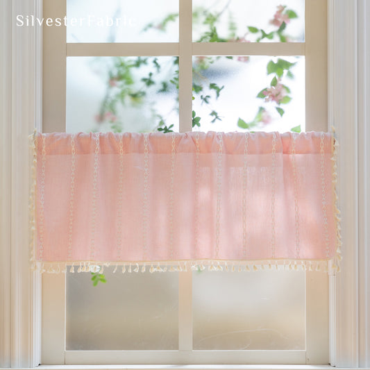 Close‑up of Pink Cafe Curtain corner