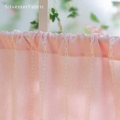 Close‑up of Pink Cafe Curtain corner