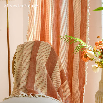 Close‑up of Pink Embroidered Curtain corner