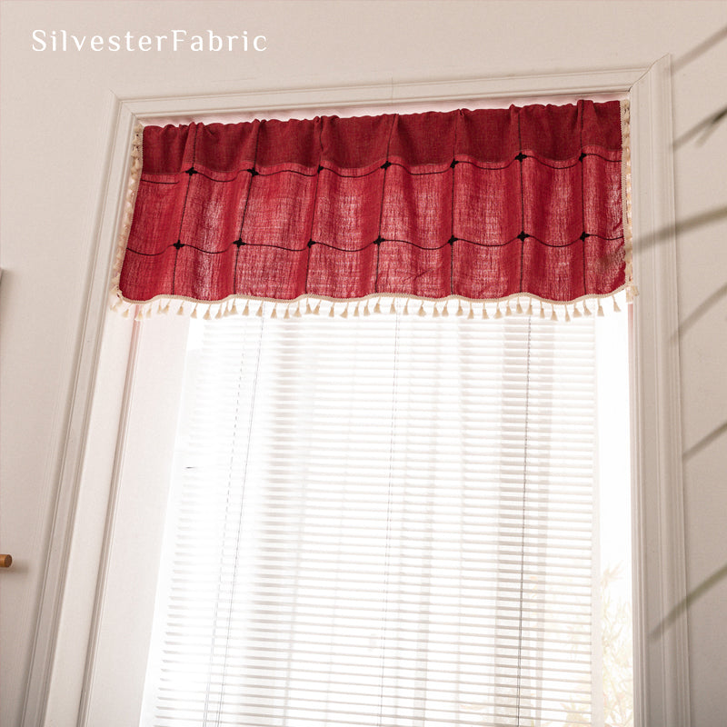 Close‑up of Red Cafe Curtain corner