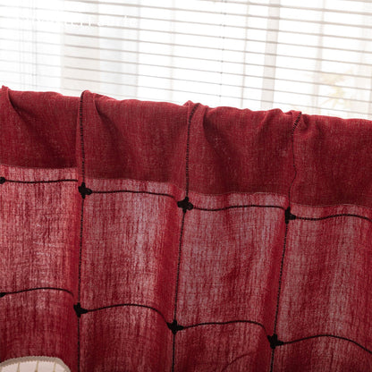 Close‑up of Red Cafe Curtain 