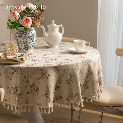 farmhouse floral round tablecloth for everyday dining