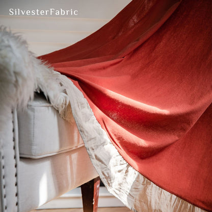 red french cotton curtain panel