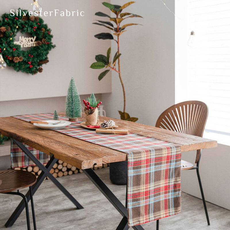 brown Christmas table runner for everyday dining