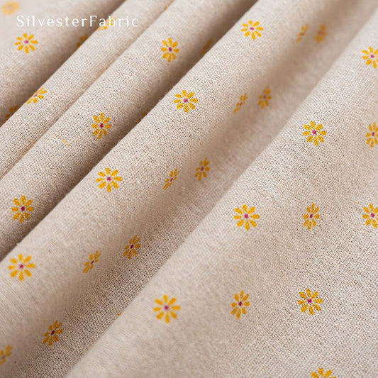Yellow Floral Linen Tablecloth丨Spring Decor - Silvester Fabric